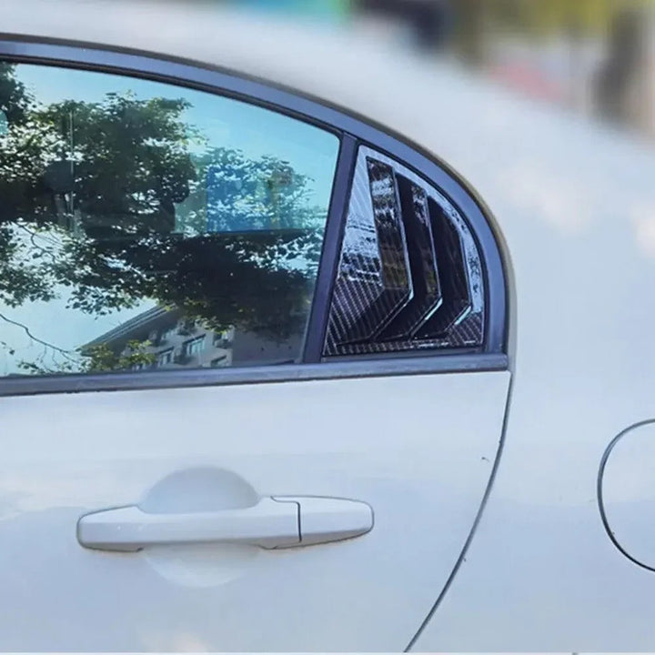 Car Craft Compatible With Honda Civic Sedan 8th 2006-2011 Car Rear Window Shutter Cover Louver Side Vent Trim Triangle Glossy Black