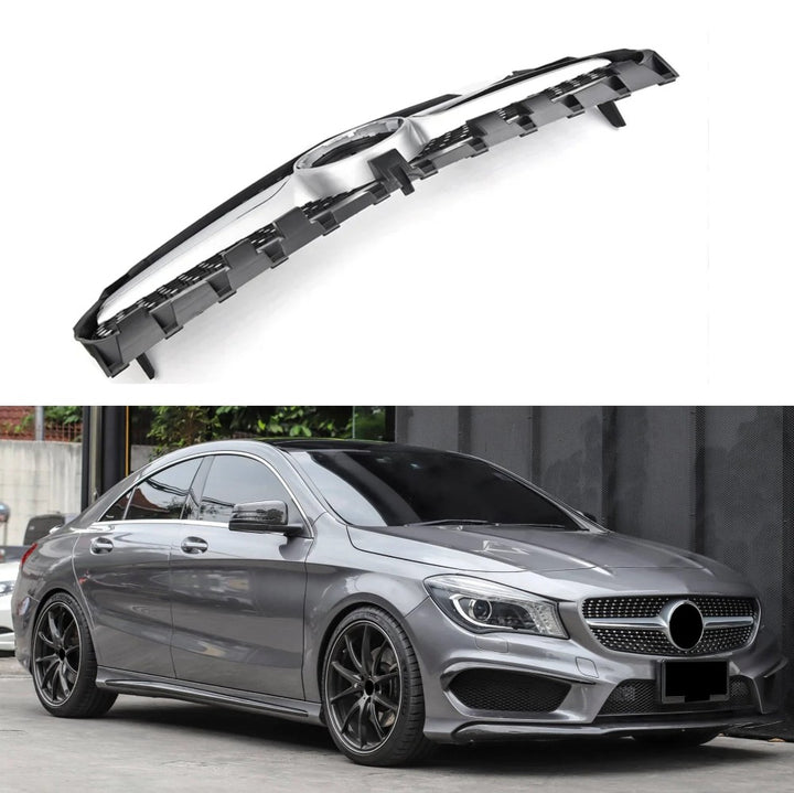 Car Craft Compatible With Mercedes Benz Cla Class W117 C117 X117 2013-2019 Upgrade Front Bumper Cla45 Amg Show Grill Diamond Silver CC-1749