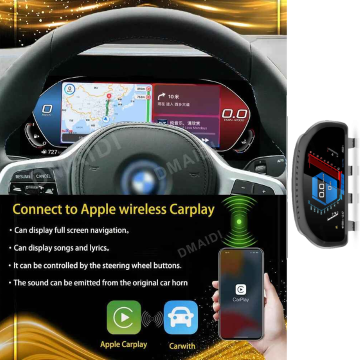 Car Craft Compatible With Bmw 3 Series F30 Gt F34 4 Series F32 2012-2019 Dashboard Lcd Speed O Meter Android Player Digital Instrument Cluster Screen Speedometer Display Car 12.3 Inch With Carplay CC-8433 - CAR CRAFT INDIA