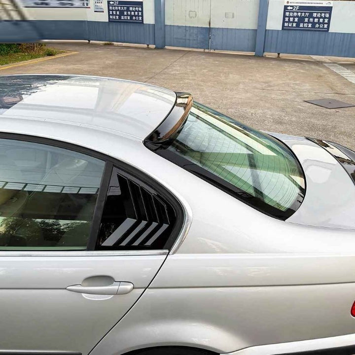 Car Craft Compatible With Bmw 3 Series E46 M Sport 1998-2005 Rear Window Louver Cover Trim Zst-1425 Gb Glossy Black - CAR CRAFT INDIA