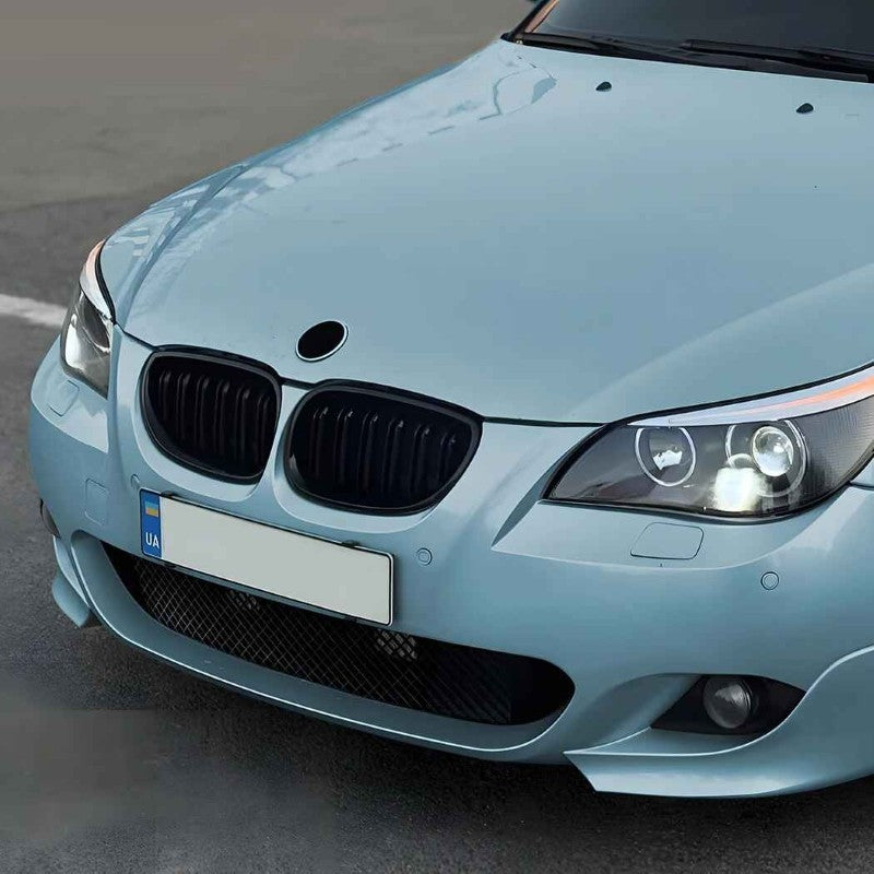 Car Craft Compatible With Bmw 5 Series E60 2004-2009 Front Bumper Show Mesh Grill Single Bar Line Zst-1427 Gb Single Glossy Black - CAR CRAFT INDIA