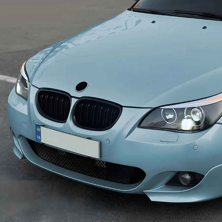 Car Craft Compatible With Bmw 5 Series E60 2004-2009 Front Bumper Show Mesh Grill Single Bar Line Zst-1427 Gb Single Glossy Black - CAR CRAFT INDIA