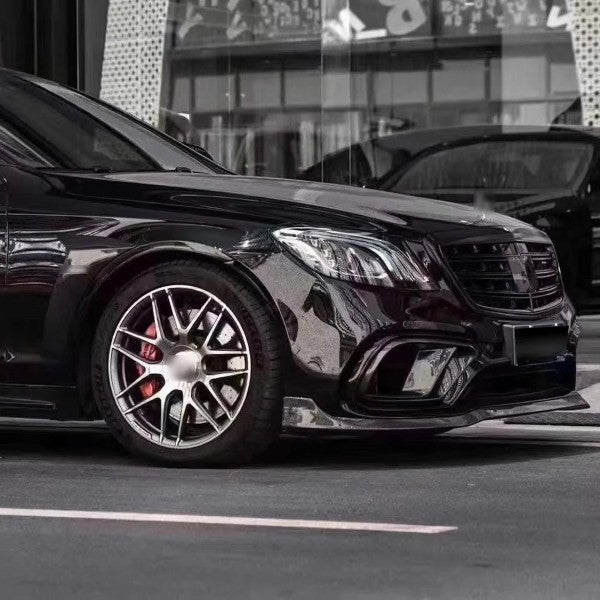 Car Craft Compatible With Mercedes Benz E Class W213 2016-2020 E63 Amg Bumper Brabus Bodykit Front Lip Diffuser Exhaust Tip Fog Gril Cover Trim Spoiler Real Carbon Fiber - CAR CRAFT INDIA