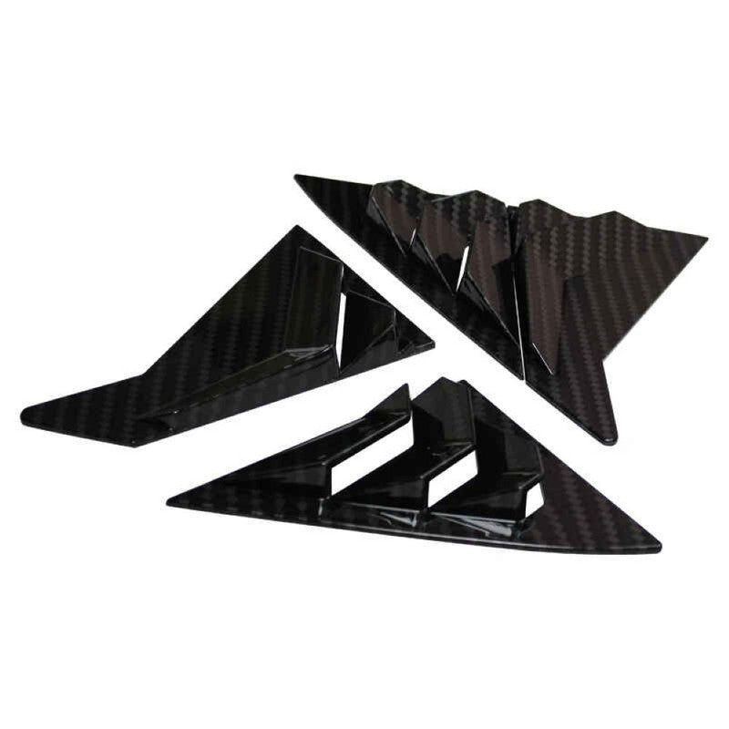 Car Craft Compatible With Hyundai Elantra Avante Sedan 2011-2015 Car Rear Window Shutter Cover Louver Side Vent Trim Triangle Carbon Fiber Look
