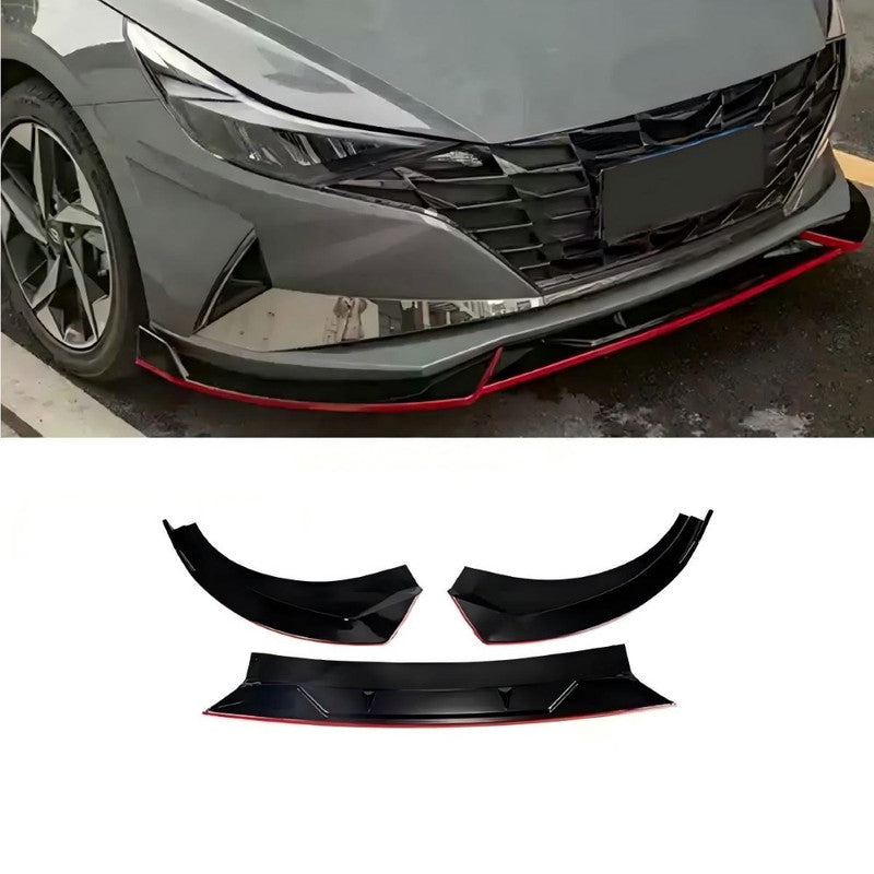 Car Craft Compatible With Hyundai Elantra Mk7 2020-2022 Front Bumper Lip Skirt Trim Usa Glossy Black