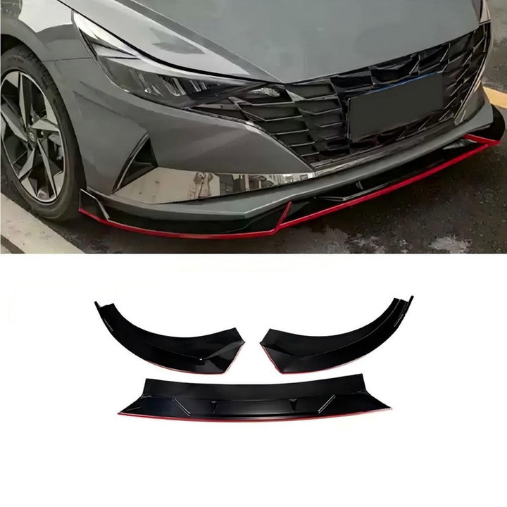 Car Craft Compatible With Hyundai Elantra Mk7 2020-2022 Front Bumper Lip Skirt Trim Usa Glossy Black