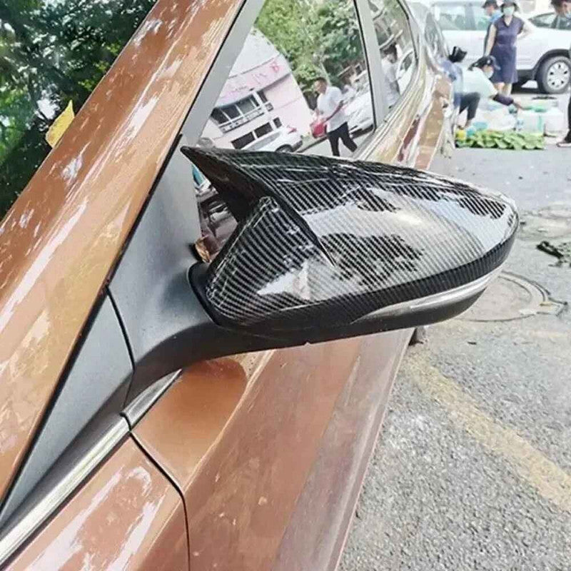 Car Craft Compatible With Hyundai Elantra 2012-2016 Rear View Case Wing Cap Shell Housing Mirror Covers 3m Tape Pasting Style Glossy Black