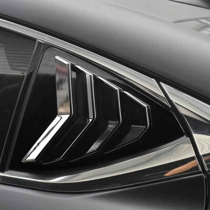 Car Craft Compatible With Lexus Es 200 260 300h 2018-2023 Car Rear Window Shutter Cover Louver Side Vent Trim Triangle Carbon Fiber Look