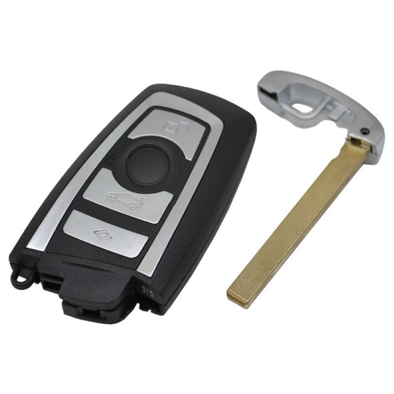 Car Craft Compatible With Bmw 1 2 3 4 5 6 7 X1 X3 X4 X5 X6 X7 Z4 Series Upgrade Key Cover Case To New Style Car Key Cover Shell With Blade 4 Button Silver Bm-ks- 34b