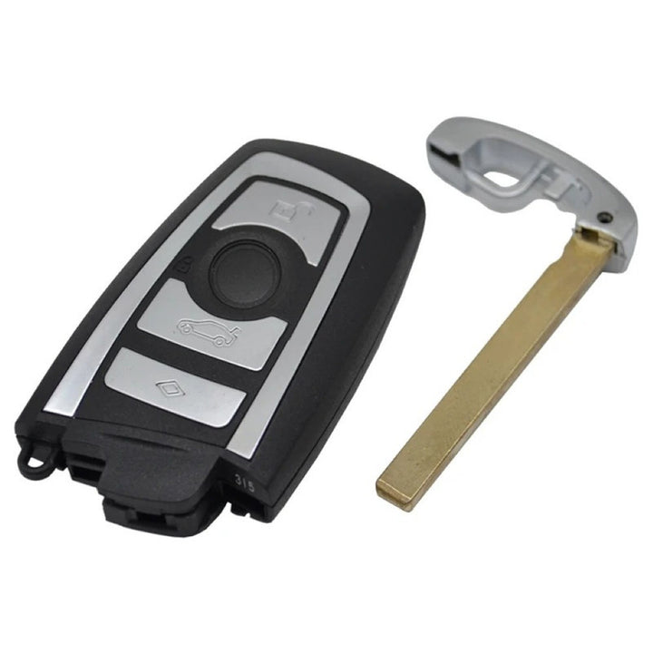 Car Craft Compatible With Bmw 1 2 3 4 5 6 7 X1 X3 X4 X5 X6 X7 Z4 Series Upgrade Key Cover Case To New Style Car Key Cover Shell With Blade 4 Button Silver Bm-ks- 34b