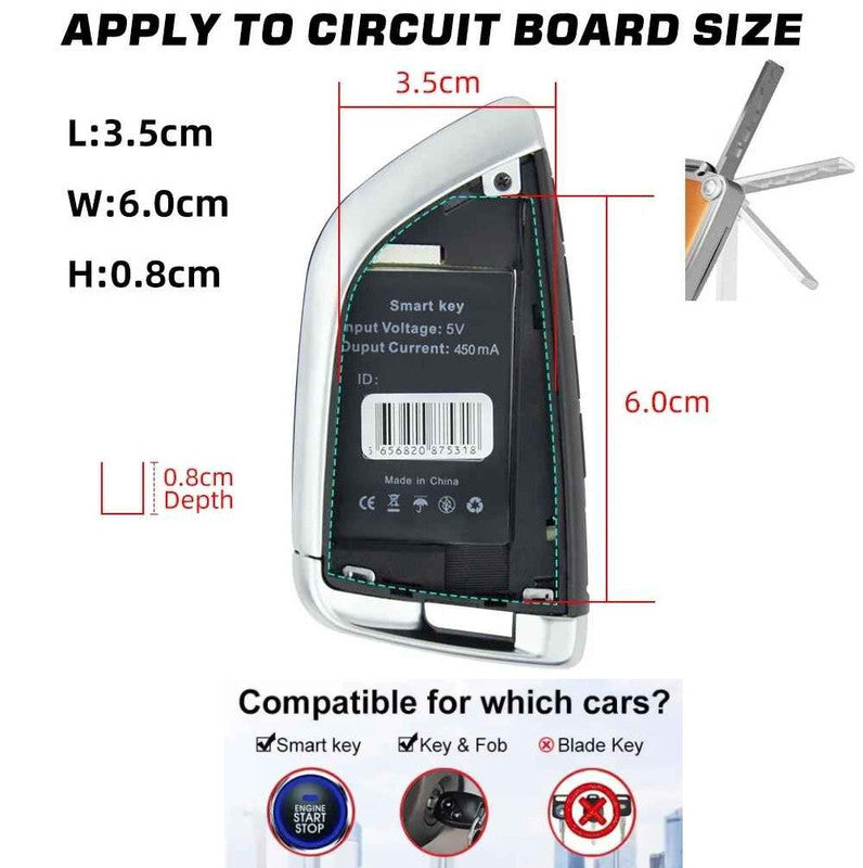 Car Craft Compatible With Audi Bmw Mercedes Jaguar Range Rover Porsche Volkswagen Skoda Volvo Nissan Jeep Maruti Toyota Hyndai Kia Ferrari Lamborghini Mini Cooper Lcd Led Smart Keyless Key Sk06 Black