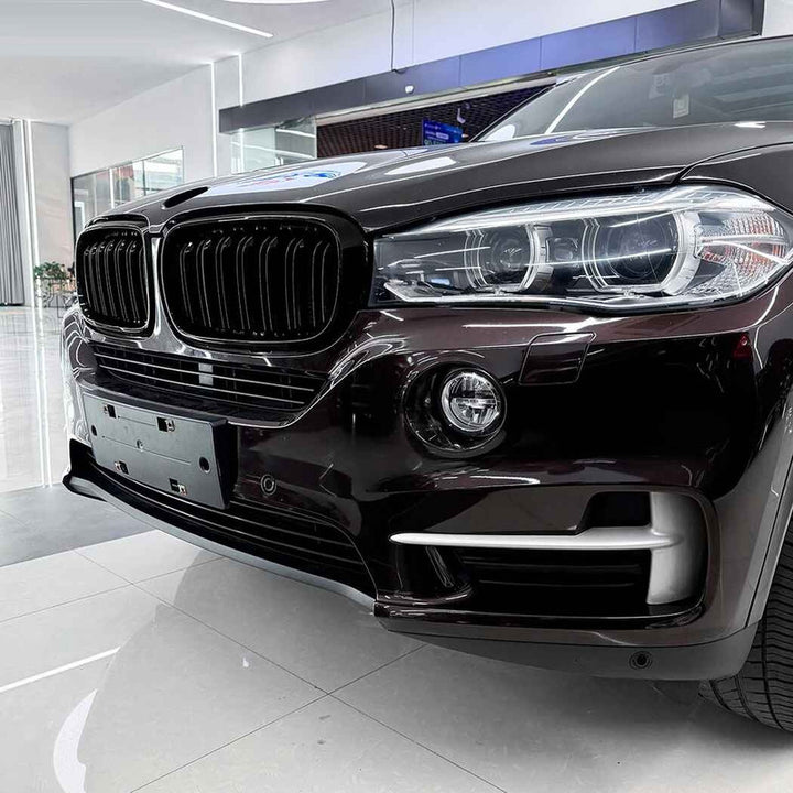 Car Craft Compatible With Bmw X5 F15 X6 F16 2014-2018 Front Bumper Show Gril Glossy Black Dual Line