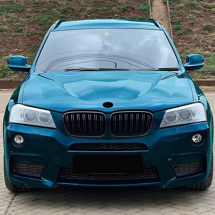 Car Craft Compatible With Bmw X3 F25 2011-2013 Front Bumper Show Gril Glossy Black Dual Line