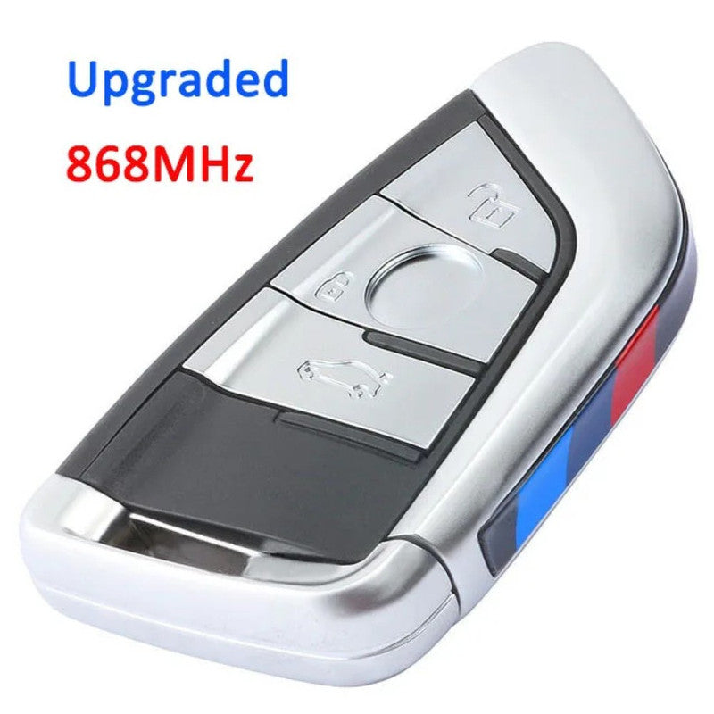 Car Craft Compatible With Bmw 1 2 3 4 5 6 7 X1 X3 X4 X5 X6 X7 Z4 Series Upgrade Key Cover Case To New Style Car Key Cover Shell With Blade 3 Button Silver Bm-ks-41