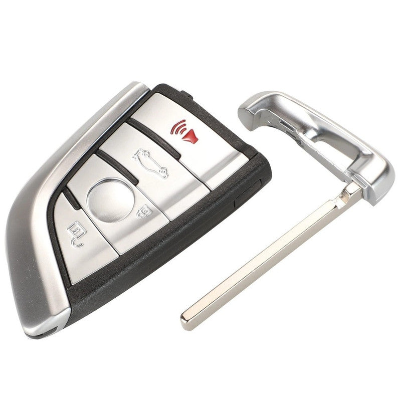 Car Craft Compatible With Bmw 1 2 3 4 5 6 7 X1 X3 X4 X5 X6 X7 Z4 Series Upgrade Key Cover Case To New Style Car Key Cover Shell With Blade 4 Button Silver Bm-ks-42
