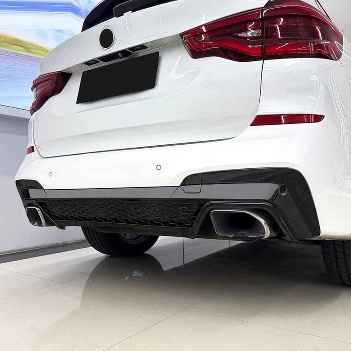 Car Craft Compatible With Bmw X3 G01 Pre-facelift X3m Sport 2018-2021 Rear Bumper After Lip Diffuser Trim Skirt Zst-1459 Gb Glossy Black