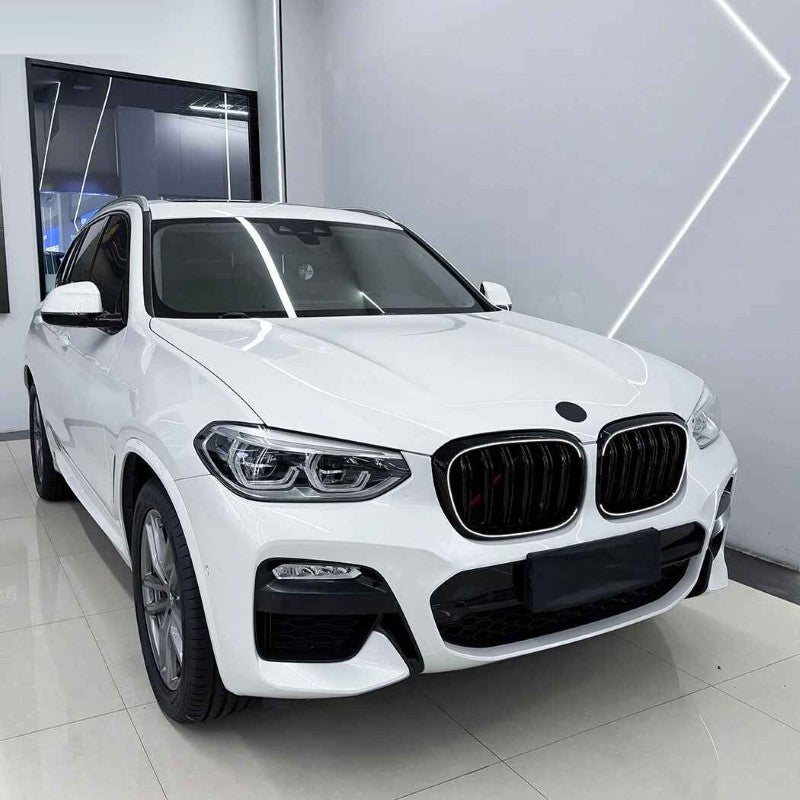 Car Craft Compatible With Bmw X3 G01 X4 G02 Pre-facelift 2018-2022 Front Bumper Illuminated Led Light Show Mesh Grill Single Line Bar Zst-1461 Single Led Glossy Black - CAR CRAFT INDIA