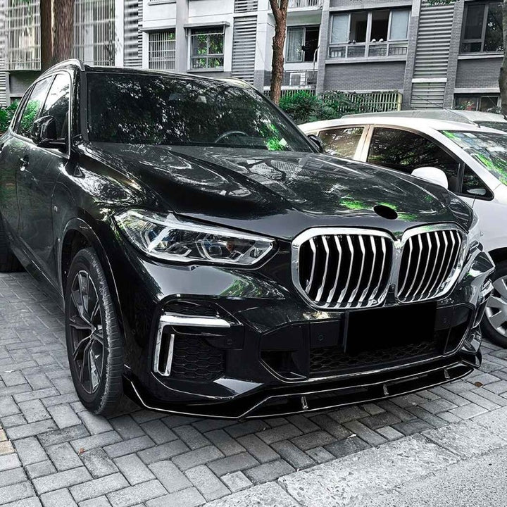 Car Craft Compatible With Bmw X5 G05 2019-2022 M Sport Front Bumper Lip Splitter Skirts Zst-1301 Gb Glossy Black - CAR CRAFT INDIA