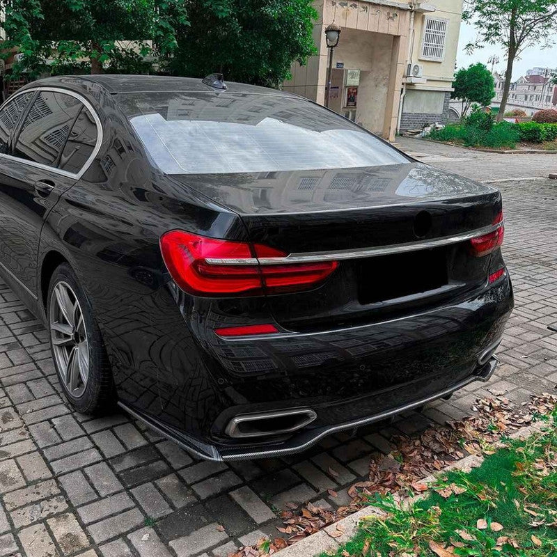 Car Craft Compatible With Bmw 7 Series G11 G12 Pre-facelift M Sport 2015-2018 Rear Bumper After Lip Diffuser Trim Skirt Zst-1549 Cf Carbon Fiber Look