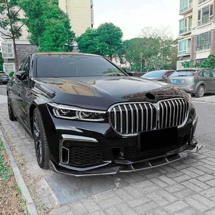 Car Craft Compatible With Bmw 7 Series G11 G12 Lci 2019-2022 M Sport Front Bumper Lip Splitter Skirts Zst-1440 Cf Carbon Fiber Look - CAR CRAFT INDIA