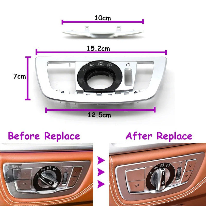 Car Craft Compatible With Bmw 7 Series G11 G12 2016-2022 Car Headlamp Headlight Rotary Switch Knob Cover Fog Lamp Light Parking Night Vision Button Cover Switch Cover
