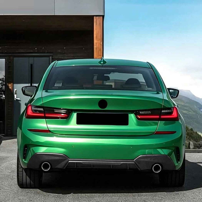 Car Craft Compatible With Bmw 3 Series G20 Pre-facelift M Sport 2019-2022 Rear After Bumper Lip Spliter Skirt Diffuser For Circle Exhaust 0-0 Glossy Black Zst-1544 Gb