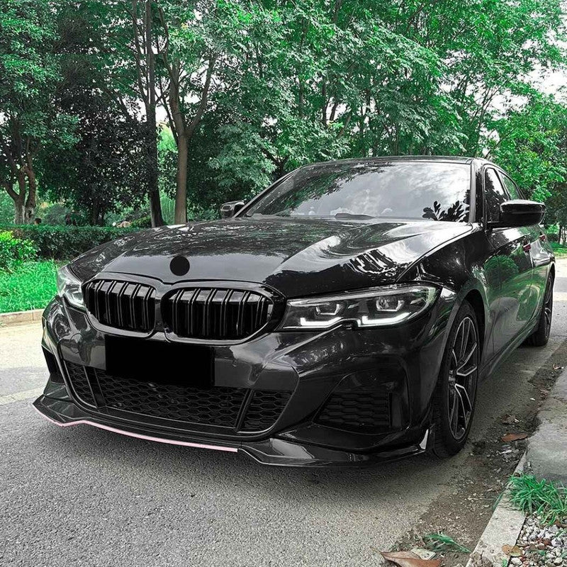 Car Craft Compatible With Bmw 3 Series G20 G21 Pre-facelift 2019-2022 Front Bumper Show Gril Glossy Black Dual Line