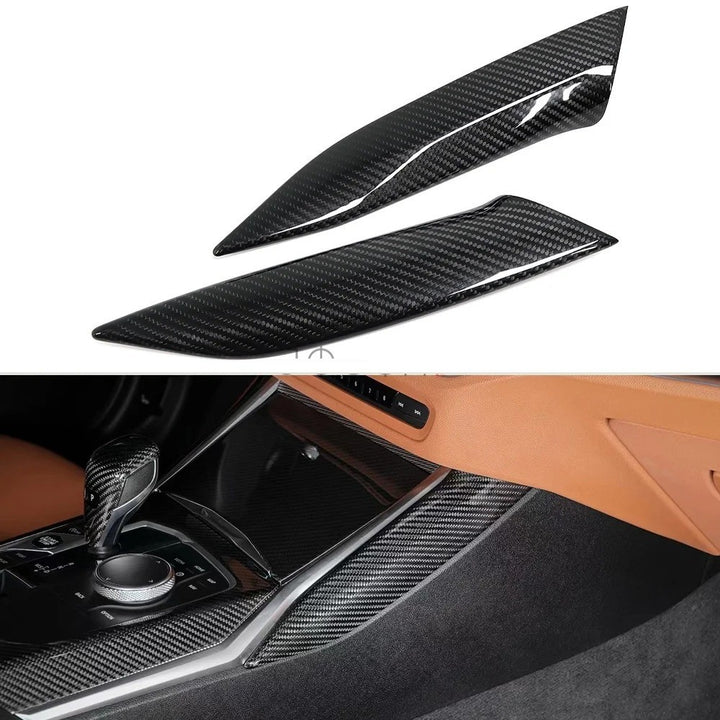 Car Craft Compatible With Bmw 3 Series G20 2019-2023 4 Sereis G22 G23 G26 2020 2021 Car Central Dashboard Interior Cup Holder Armrest Trim Cover Real Carbon Fiber 7 in 1
