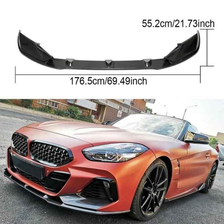 Car Craft Compatible With Bmw Z4 G29 2019-2025 Front Bumper Lip Splitter Skirts Trim Canard Real Carbon Fiber - CAR CRAFT INDIA