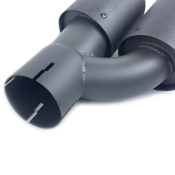 Car Craft Compatible With Bmw 5 Series G30 G38 F90 2019-2024 Exhaust Tips Tail Pipe Muffler With Clamp Akrapovic Carbon Fiber Look