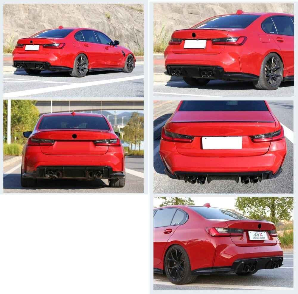 Car Craft Compatible With Bmw 3 Series G20 2019-2023 Exhaust Tips Tail Pipe Midpipe Muffler With Clamp Black