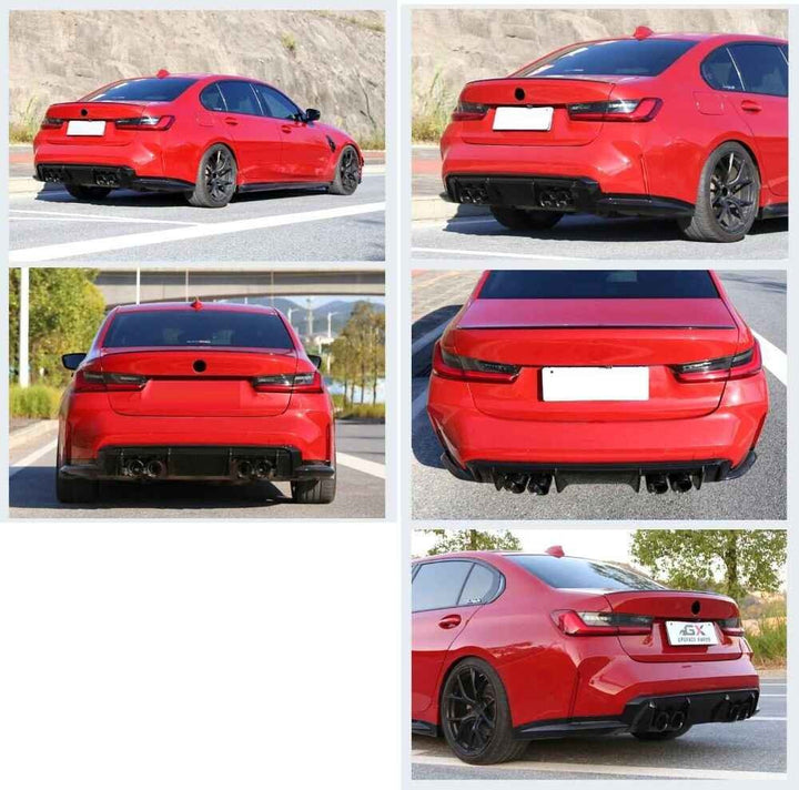 Car Craft Compatible With Bmw 3 Series G20 2019-2023 Exhaust Tips Tail Pipe Midpipe Muffler With Clamp Black