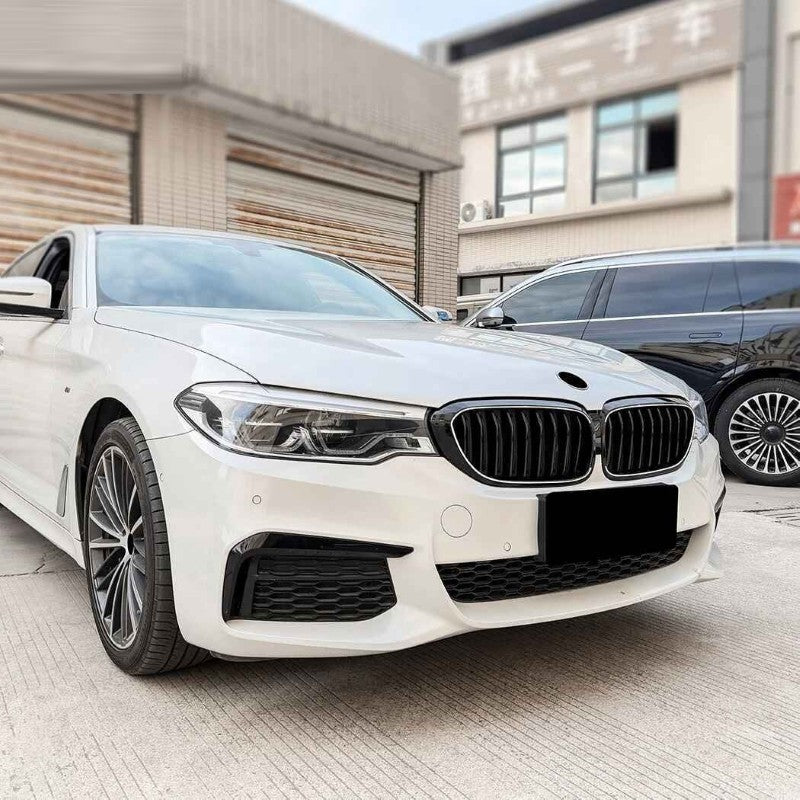 Car Craft Compatible With Bmw 5 Series G30 2017-2020 Front Bumper Show Mesh Grill Single Line Bar Illuminated Led Light Zst-1463 Led Single Glossy Black - CAR CRAFT INDIA