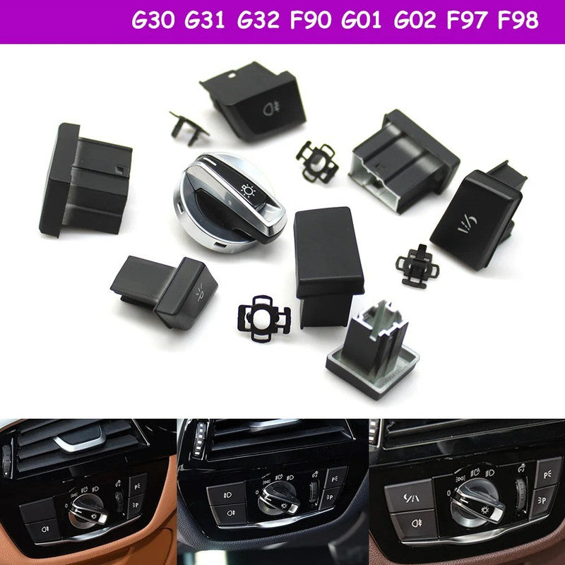 Car Craft Compatible With Bmw 5 Series G30 6 Series Gt G32 2017-2023 Car Headlamp Headlight Fog Lamp Light Upper Dipper Night Vision Rotary Switch Knob Button 2