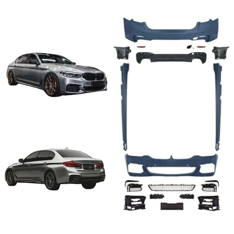 Car Craft Compatible With Bmw 5 Series G30 G38 F90 2018-2020 Upgrade Facelift Convert To M Sport Mt M Tech M Performance Front Rear Bumper Bodykit Assembly Side Skirt Splitter Diffuser