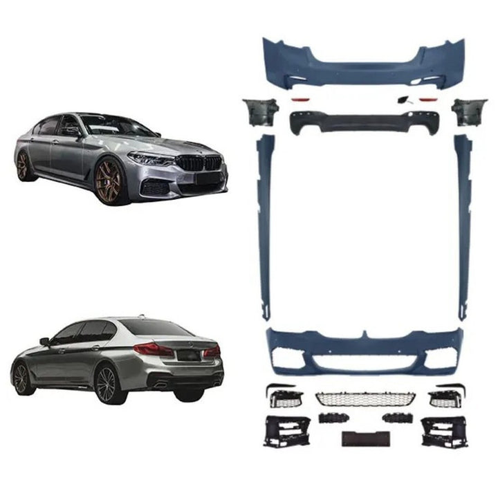 Car Craft Compatible With Bmw 5 Series G30 G38 F90 2018-2020 Upgrade Facelift Convert To M Sport Mt M Tech M Performance Front Rear Bumper Bodykit Assembly Side Skirt Splitter Diffuser