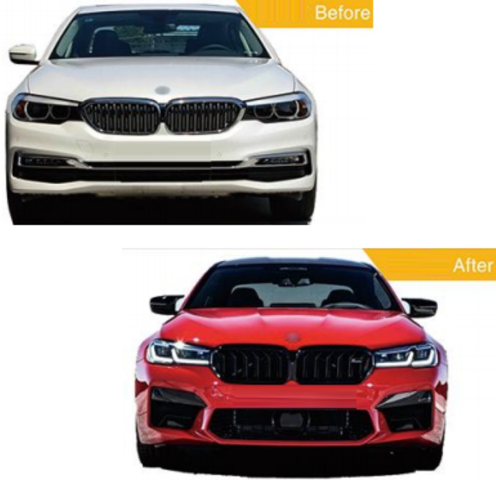 Car Craft Compatible With Bmw 5 Series G30 2017-2020 To G30 F90 Lci 2021+ M5 M Sports Upgrade Facelift Conversion Bodykit Bumper Trunk Headlight Taillight CC-6347