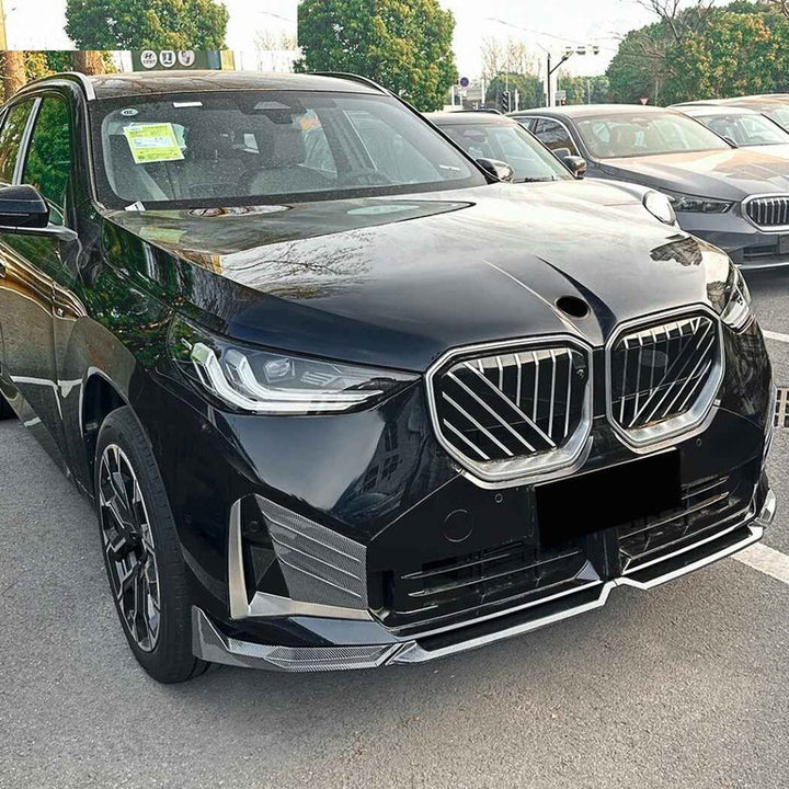 Car Craft Compatible With Bmw X3 G45 2025+ M Sport Front Bumper Skirts Splitter Fog Gril Cover Trim Zst-1162 Cf Carbon Fiber Look - CAR CRAFT INDIA
