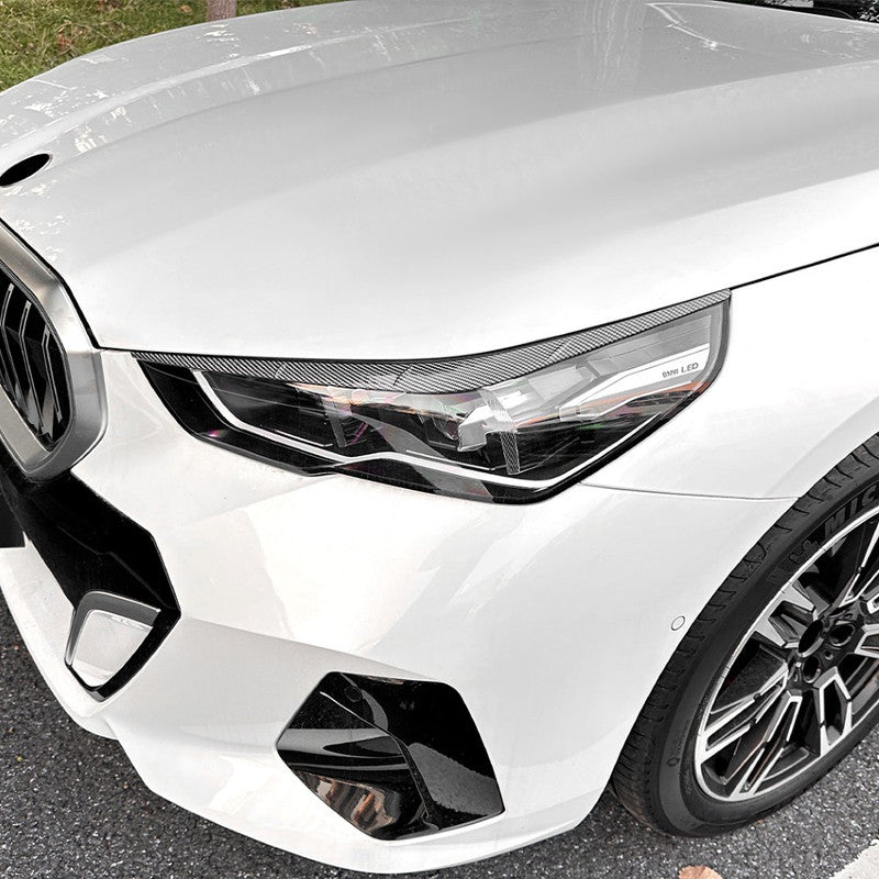 Car Craft Compatible With Bmw 5 Series G60 G68 2024+ Front Headlight Eyebrow Eyelid Skirt Trim Zst-979 Gb Glossy Black