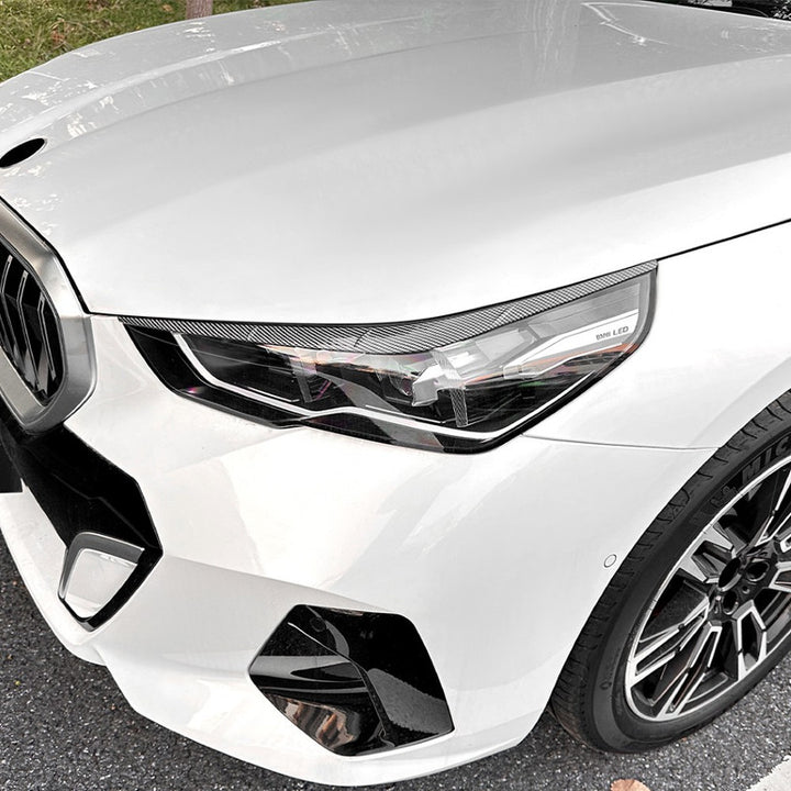 Car Craft Compatible With Bmw 5 Series G60 G68 2024+ Front Headlight Eyebrow Eyelid Skirt Trim Zst-979 Cf Carbon Fiber Look