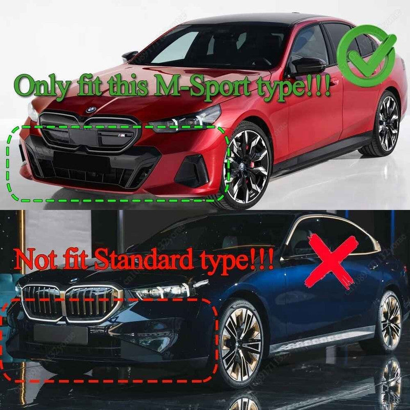 Car Craft Compatible With Bmw 5 Series G60 2024+ M Sprot M Performance Mp Front Bumper Lip Splitter Skirts Carbon Fiber Look G60/68-007/008 Cf Gc