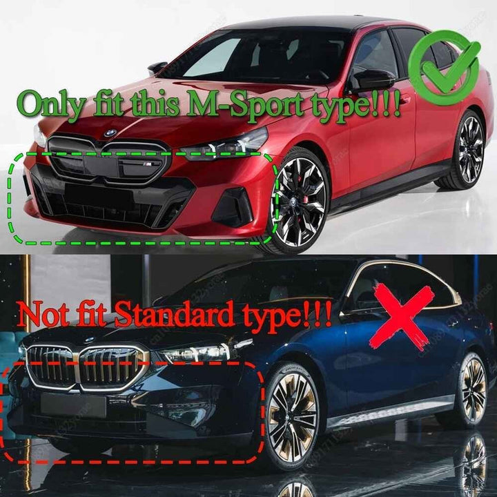 Car Craft Compatible With Bmw 5 Series G60 2024+ M Sprot M Performance Mp Front Bumper Lip Splitter Skirts Carbon Fiber Look G60/68-007/008 Cf Gc