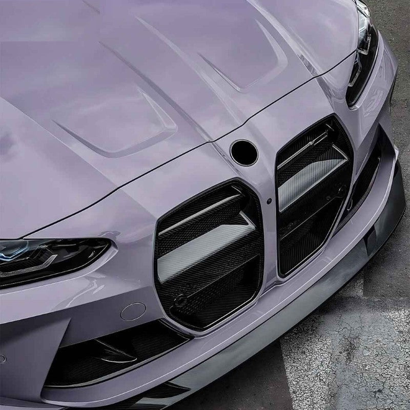 Car Craft Compatible With Bmw M3 G80 G81 M4 G82 G83 2021+ Front Bumper Lip Vent Splitter Skirts Trim Fog Vent Zst-1330 Cf Carbon Fiber Look - CAR CRAFT INDIA