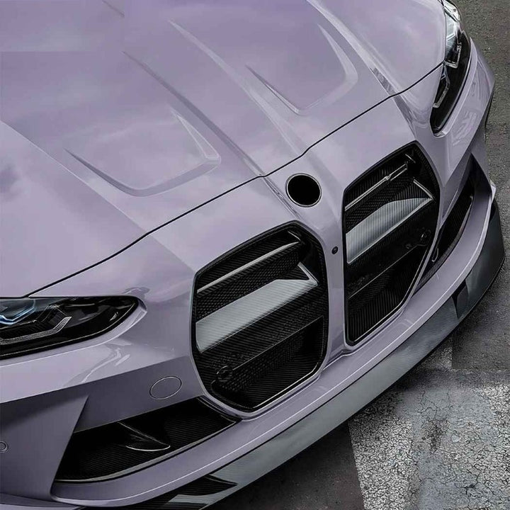 Car Craft Compatible With Bmw M3 G80 G81 M4 G82 G83 2021+ Front Bumper Lip Vent Splitter Skirts Trim Fog Vent Zst-1330 Cf Carbon Fiber Look - CAR CRAFT INDIA