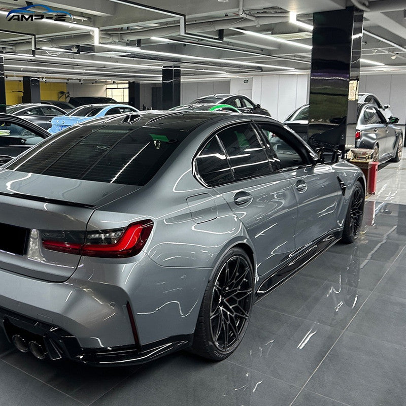 Car Craft Compatible With Bmw M3 G80 G81 2021-2026 Side Skirt Splitter Trim Running Board Zst-1529 Cf Carbon Fiber Look Black CC-10954
