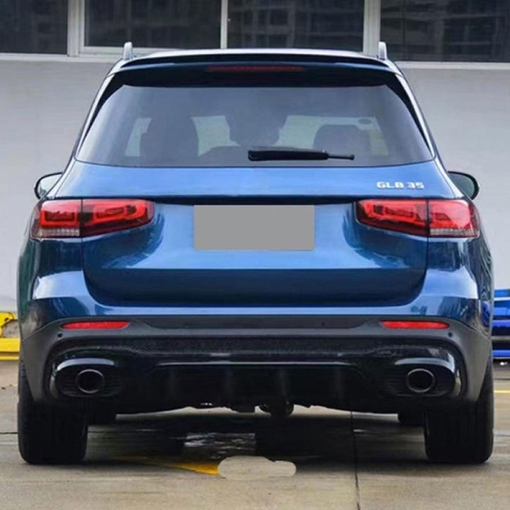 Car Craft Compatible With Mercedes Benz Glb W247 X247 2020-2024 Upgrade Convert To Glb35 Amg Bodykit Rear Bumper After Lip Diffuser Skirt With Exhaust Pipe Tip Silver Gc X247-007 Gc X247-008
