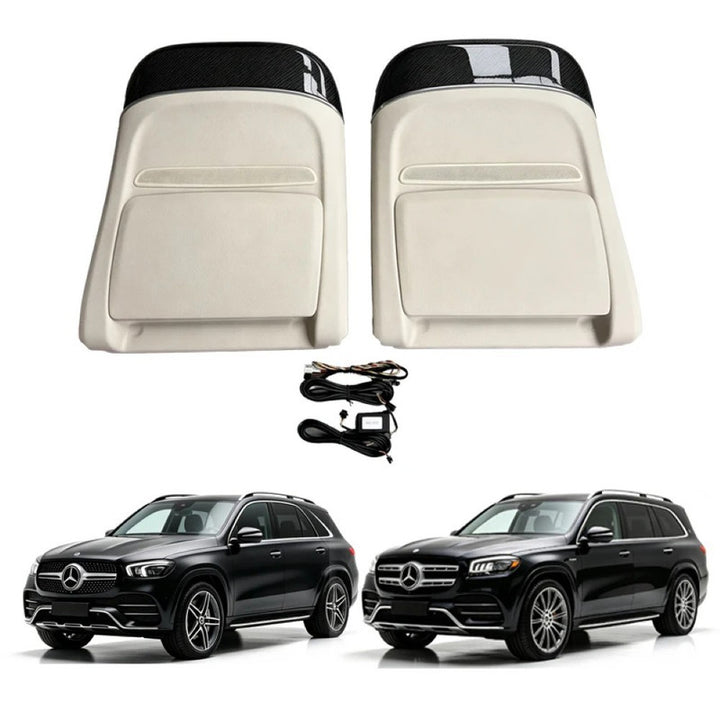Car Craft Compatible With Mercedes Benz Gle Gls W167 X167 2019-2026 Front Rear Seatr Folding Table, Seat Back Table, Wireless Charging Cup Holder Ambient Light Pocket Tray Maybach Style Oyester