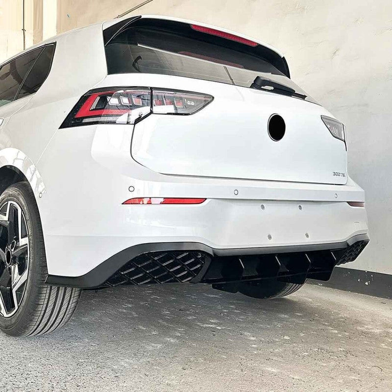 Car Craft Compatible With Volkswagen Vw Golf Mk8.5 Gti 2024+ Gti Rline Rear After Bumper Lip Splitter Skirts Diffuser Zst Carbon Fiber Look - CAR CRAFT INDIA
