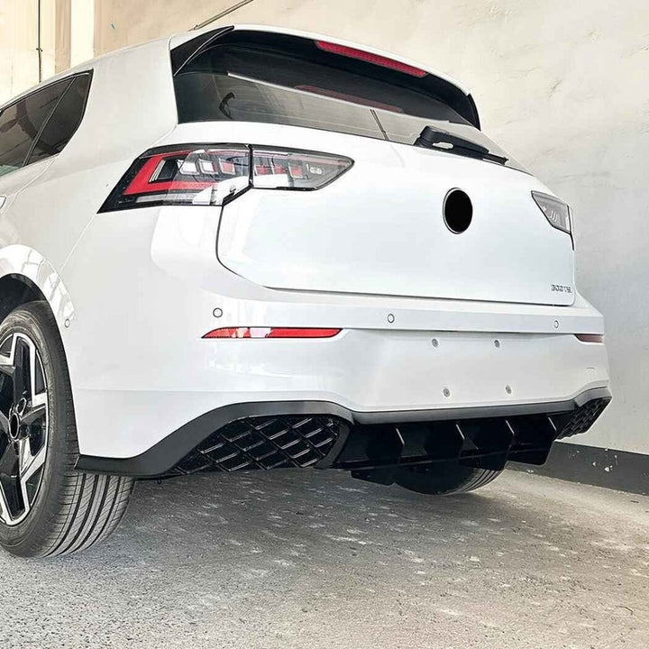 Car Craft Compatible With Volkswagen Vw Golf Mk8.5 Gti 2024+ Gti Rline Rear After Bumper Lip Splitter Skirts Diffuser Zst Carbon Fiber Look - CAR CRAFT INDIA
