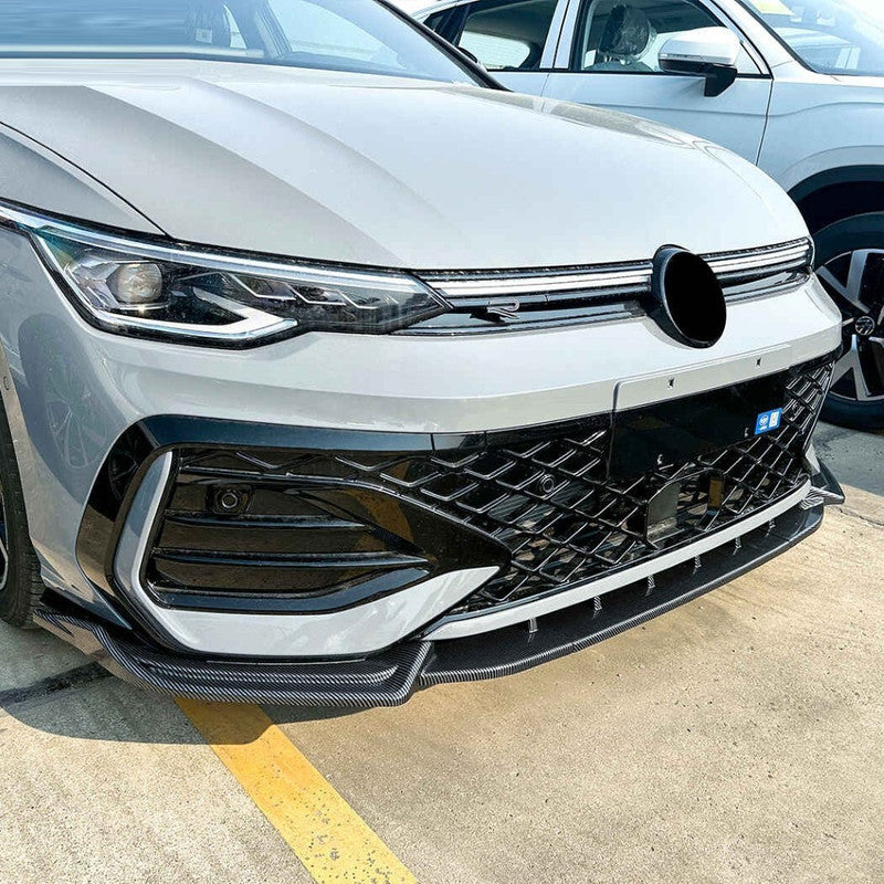 Car Craft Compatible With Volkswagen Vw Golf Mk8.5 Gti 2024+ Gti Rline Front Bumper Lip Splitter Skirts Zst-1189 Cf Carbon Fiber Look - CAR CRAFT INDIA